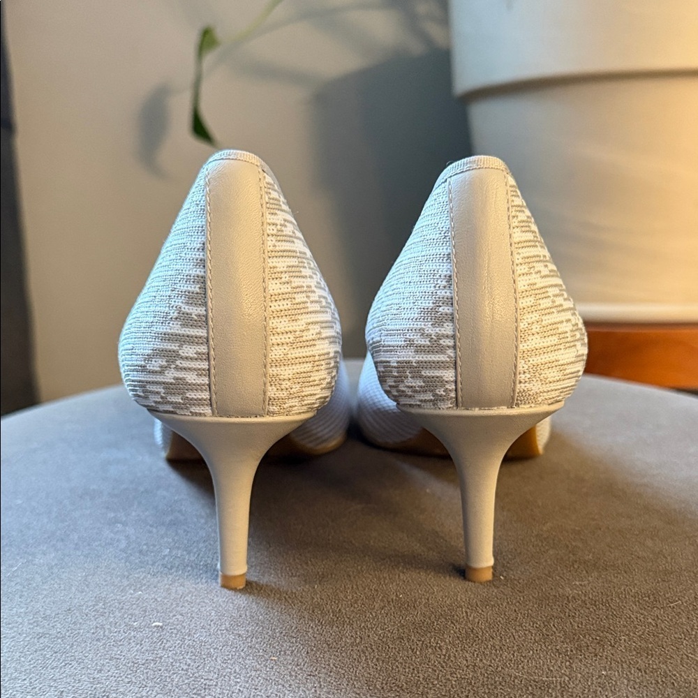 NIC+ZOE White & Grey Mess Womens 9 Heels Chic Business Work - Picture 4 of 8